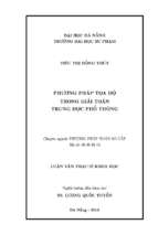 Phương pháp tọa độ trong giải toán trung học phổ thông.