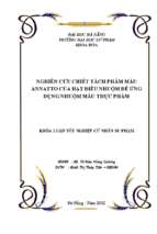 Nghiên cứu chiết tách phẩm màu annatto của hạt điều nhuộm để ứng dụng nhuộm màu thực phẩm