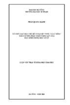 Tổ chức dạy học chủ đề tích hợp “nước và sự sống” theo hướng phát triển năng lực của học sinh trung học cơ sở.
