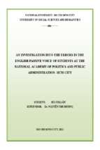 An investigation into the errors in the english passive voice of students at the national academy of politics and public administration    hcm city    m.a.  60.14.10 
