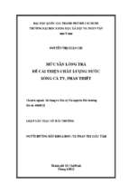 Mức sẵn lòng trả để cải thiện chất lượng nước sông cà ty, phan thiết    
