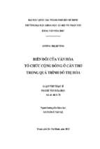 Biến đổi của văn hóa tổ chức cộng đồng ở cần thơ trong quá trình đô thị hóa    
