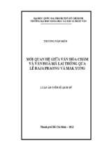 Mối quan hệ giữa văn hóa chăm và văn hóa mã lai thông qua lễ raja praong và mak yong    