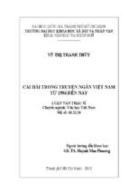 Cái hài trong truyện ngắn việt nam từ 1986 đến nay    