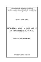 Tư tưởng chính trị thời nhà lý và ý nghĩa lịch sử của nó    