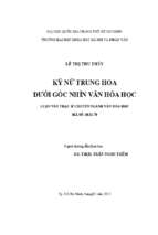 Kỹ nữ trung hoa dưới góc nhìn văn hóa học     