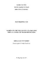 Nghiên cứu trí tuệ cảm xúc của học sinh thpt là cán bộ lớp thành phố đà nẵng