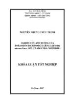 Nghiên cứu ảnh hưởng của potassium dichromate lên loài moina micrura kurz, 1875 (cladocera moinidae).