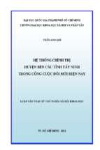 Hệ thống chính trị huyện bến cầu tỉnh tây ninh trong công cuộc đổi mới hiện nay    