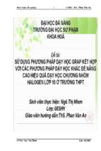 Nghiên cứu sử dụng phương pháp grap dạy học phối hợp với các phương pháp dạy học khác nhằm nâng cao hiệu quả bài lên lớp chương nhóm halogen lớp 10 ở trường trung học phổ thông.