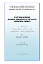 Mother tongue interference in vietnamese learners' perception and production of english initial consonants    m.a.  60.14.10 