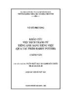 Khảo cứu việc dịch trạng từ tiếng anh sang tiếng việt (qua tác phẩm haryy potter)    