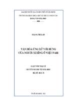 Văn hóa ứng xử với rừng của người xtiêng ở việt nam    