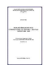 đảng bộ tỉnh quảng ngãi lãnh đạo công tác giáo dục   đào tạo thời kỳ 1989 2009    