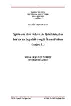 Nghiên cứu chiết tách và xác định thành phần hóa học các hợp chất trong lá ổi non (psidium guajava l.)