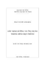 Góc định hướng và ứng dụng trong hình học phẳng.