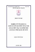 Nghiên cứu ứng dụng và đánh giá kết quả phẫu thuật nội soi sau phúc mạc tạo hình niệu quản sau tĩnh mạch chủ dưới