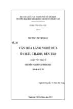 Văn hóa làng nghề dừa ở châu thành, bến tre    
