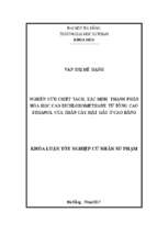 Nghiên cứu chiết tách và xác định thành phần hóa hoc cao dichloromethane từ tổng cao ethanol của thân cây mật gấu ở cao bằng.