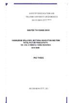 Lan tỏa tri thức, cải tiến đổi mới cấp ngành và năng suất nhân tố tổng hợp (tfp) của doanh nghiệp trường hợp nghiên cứu ở ngành công nghiệp chế tạo ở việt nam