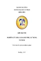 Nghiên cứu khả năng hấp phụ cu2+ bằng vỏ xoài.