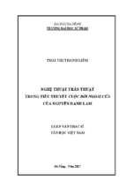 Nghệ thuật trần thuật trong tiểu thuyết cuộc đời ngoài cửa của nguyễn danh lam.