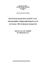 Tìm hiểu hoạt động du lịch ở huyện bố trạch – tỉnh quảng bình và những ảnh hưởng của nó tới môi trường   một số biện pháp để giảm thiểu