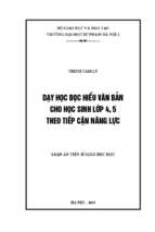 Dạy học đọc hiểu văn bản cho học sinh lớp 4, 5 theo tiếp cận năng lực.