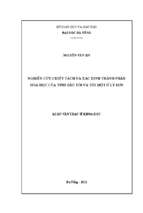 Nghiên cứu chiết tách và xác định thành phần hoá học của tinh dầu tỏi và tỏi một ở lý sơn..