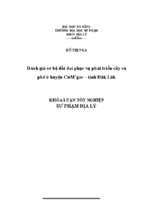 đánh giá sơ bộ đất đai phục vụ phát triển cây cà phê ở huyện cưm’gar – tỉnh đăk lăk.