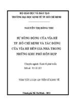 Sự sống động của vỉa hè thành phố hồ chí minh và tác động của vỉa hè đến giá nhà trong những khu phố hỗn hợp tt