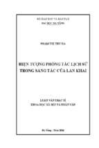 Hiện tượng phóng tác lịch sử trong sáng tác của lan khai..