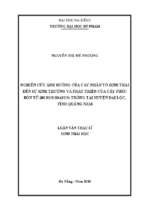 Nghiên cứu ảnh hưởng của các nhân tố sinh thái đến sự sinh trưởng và phát triển của cây phúc bồn tử (rubus idaeus) trồng tại huyện đại lộc, tỉnh quảng nam..