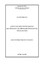 Quản lý xây dựng trường mầm non đạt chuẩn quốc gia trên địa bàn huyện sơn tây tỉnh quảng ngãi.