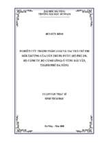 Nghiên cứu thành phần loài và vai trò chỉ thị môi trường của côn trùng nước (bộ phù du, bộ cánh úp, bộ cánh lông) ở vùng hải vân, thành phố đà nẵng.