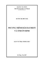 Phương trình hàm davision và tính ổn định