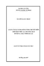 Quản lý hoạt động bồi dưỡng chuyên môn cho giáo viên các trường thcs huyện ia grai, tỉnh gia lai.
