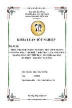 Thực trạng kĩ năng tổ chức trò chơi trong giờ sinh hoạt tập thể ở tiểu học của sinh viên ngành giáo dục tiểu học, trường đại học sư phạm – đại học đà nẵng.