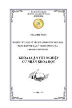 Nghiên cứu một số yếu tố ảnh hưởng đến khả năng hấp phụ cr2o72  trong nước của carbon nanotubes.