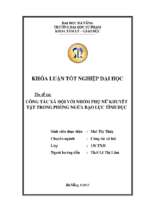 Công tác xã hội với nhóm phụ nữ khuyết tật trong phòng ngừa bạo lực tình dục.