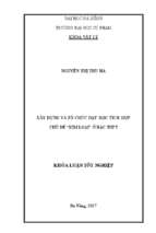Xây dựng và tổ chức dạy học tích hợp chủ đề “kim loại” ở bậc thpt.