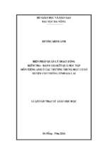 Biện pháp quản lý hoạt động kiểm tra   đánh giá kết quả học tập môn tiếng anh ở các trường trung học cơ sở huyện chư prông tỉnh gia lai