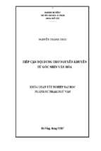 Tiếp cận nội dung thơ nguyễn khuyến từ góc nhìn văn hóa