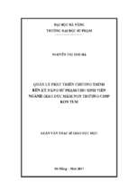 Quản lý phát triển chương trình rèn kỹ năng sư phạm cho sinh viên ngành giáo dục mầm non trường cao đẳng sư phạm kon tum.
