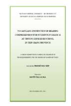 Vocabulary instruction on reading comprehension for students in grade 11 at truong dinh high school in tien giang province    m.a.  60.14.10 