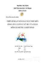 Thiết kế hoạt động dạy học phép biến hình lớp 11 dưới sự hỗ trợ của phần mềm geometer’s sketchpad.