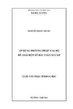 áp dụng phương pháp toạ độ để giải một số bài toán sơ cấp.