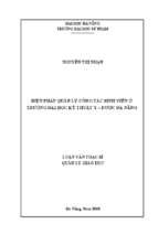 Biện pháp quản lý công tác sinh viên ở trường đại học kỹ thuật y   dược đà nẵng.