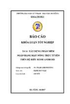 Xây dựng phần mềm ngân hàng máu nóng trực tuyến trên hệ điều hành android.