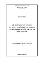 Biện pháp quản lý giáo dục nếp sống văn hóa cho học sinh các trường phổ thông dân tộc nội trú tỉnh kontum.